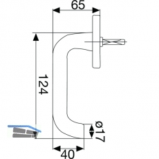 Fenstergriff SCH - Line U - Form - verdeckt geschr., VK 7 x 35 mm, silber elox.