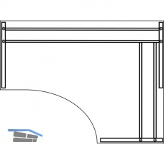 C 3000 Tischgestell rechtes Seitenteil C- Fu; H: 712mm; T:750mm; RAL 9006 Tiger