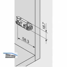 BLUM CLIP Exzenter Montageplatte gerade, Stahl, Spax-Schrauben, Distanz 3 mm