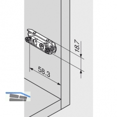BLUM CLIP Exzenter Montageplatte gerade, Stahl, vorm. Systemschraube, D: 3 mm