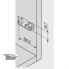 BLUM CLIP Exzenter MPL gerade, Zwillingsanschlag, Stahl, vorm. Systemschr.