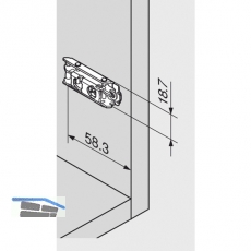 BLUM CLIP Exzenter Montageplatte gerade, Stahl, Einpressen, D: 3 mm