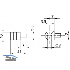 Schuhrostclip Dbelzapfen  5 mm, Kunststoff silber