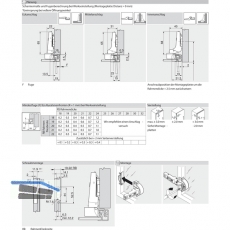 BLUM CLIP top BLUMOTION Alurahmenscharnier 95, 9,5mm, mit Feder, Schrauben