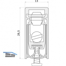 Trdichter 1773ACU, Breite 13 mm, Hhe 28,5 mm, Lnge 822 mm, Aluminium natur
