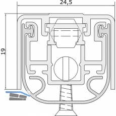 Trdichter 1370NS, Breite 20 mm, Hhe 18 mm, Lnge 822 mm, Aluminium natur