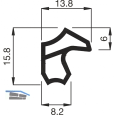 SECOTEC Stahlzargendichtung grau SB-5 Meter BL14