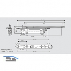 Trschlieer DORMA integiert ITS 96 2-4, Flgelb.-1100 mm, Achse 4 mm verlngert
