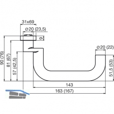 DORMA Drckerlochteil PREMIUM 8100 - A FS, 23, 5 mm, silber eloxiert