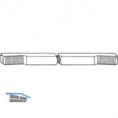 DORMA Drckerstift PR 120 FS - Vierkant 9 mm, geteilt, 53/53, Stahl verzinkt