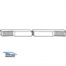 DORMA Drckerstift PR 120 FS - Vierkant 9 mm, geteilt, 81/81, Stahl verzinkt