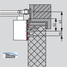 Montageplatte DORMA für TS 72, silber