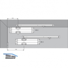 Trschlieer TS 90 Impulse EN 3-4, 1-flg. mit Gleitschiene, silber
