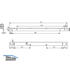 Sturzfutterwinkel DORMA G-EMF, silber