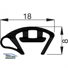 Dichtungsprofil fr Halteprofil Alu Isostar, Kunststoff wei