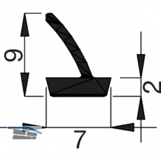 Dichtungsprofil Isostar Lippe RO 23, Kunststoff schwarz