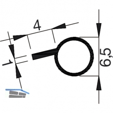 Dichtungsprofil Isostar Rundprofil 6,5 mm, Kunststoff wei