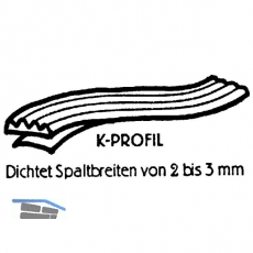 Dichtungsprofil selbstklebend, Typ K, Kunststoff braun, 1 Stck = 7,5 Meter