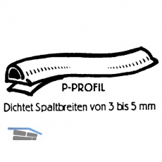 Dichtungsprofil selbstklebend, Typ P, Kunststoff braun, 1 Stck = 7,5 Meter