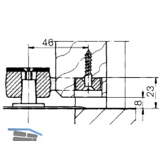 Trschiene DORMA 7411/46 f. Anschlagtr geflzt z. Aufschrauben, Stahl verzinkt