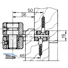 Zapfenband DORMA 7411 K/46 f. Holztren m. Trhebel, rechts, Stahl verzinkt