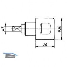 HEKNA MINI METALL SYSTEM 24 Drehknopf, nicht sperrbar