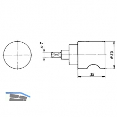 HEKNA ERGO-LINE SYSTEM 30 Drehknopf Metall nicht sperrbar, Zamak matt