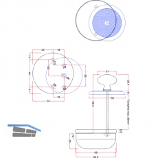 SOLIDO Drehknopfglocke  65 mm, Trstrke max. 56 mm, Stahl vernickelt