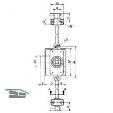 HEKNA ULTRA SYSTEM 24 Drehstangenschloss Dornma 25 mm, Zamak