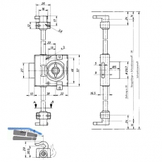 HEKNA OBJEKT UNIVERSAL SYSTEM 30 Drehstangenschloss Dornma 38 mm