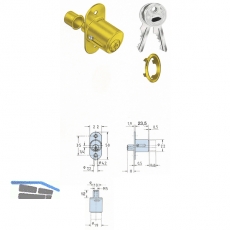 JuNie 2960 Zylinder-Druckschloss verschiedensperrend, Zylinder Messing poliert