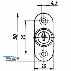 HEKNA 513 Zylinder-Druckschloss, L 24 mm, Zamak