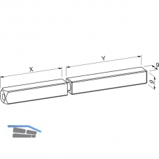 ECO Drckerstift geteilt, Vierkant 9 mm, 60/85