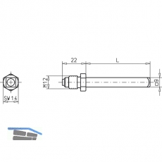 Wechselstift fr ECO Stangengriff, 85 mm, VK 9 mm, Stahl verzinkt