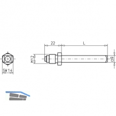 Wechselstift fr ECO Stangengriff, 70 mm, VK 9 mm, Stahl verzinkt