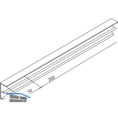 EKU COMBINO 20/35 H FS DoppeL - Laufschiene Alu, eloxiert, gelocht, L - 2500