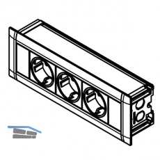 Einbau Steckdosenleiste EVOline Frame Dock Small 3xSchukosteckdose