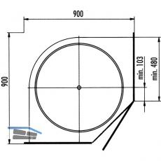 NINKA ProArc Drehboden Vollkreis,  710 mm, KB 900 mm, Polystyrol alugrau