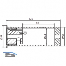 Rohrtresor klein econ 78 ohne Maueranker, Rohr  50 mm, Lnge 143 mm, Aluminium