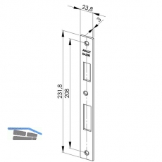 Schlieblech EA 330 fr Elektro-Sicherheitsschlsser, 231,8 x 23,8 x 3 mm,