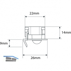 Einbauleuchte Miska Sensor 7,8 Watt, neutralwei L 760mm alu