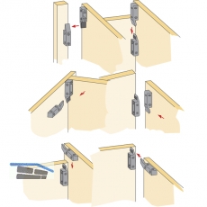 HETTICH Einhngebeschlag, MultiClip, KS Thermoplast schwarz, 46080