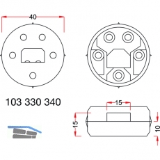 Einhngeverb. KORFU, fix, Zugfest.50KG, Einb. T 10, Einb.-40, KS grau, 1GT=2ST