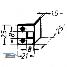 Schlieblech fr Einlegstangen gekrpft, 21 x 25 mm, Stahl verzinkt