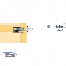 HETTICH VB 35/36 Einschraubdbel+M4 x 7,8 Gewinde, Spannma 6.7