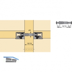 HETTICH VB 35/36 Doppeldbel fr Mittelwand, Bohr 5, Spannma 6.7, Plattenst.19