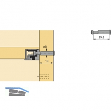 HETTICH VB 35/36 Enddbel fr Seitenwand, Bohr 5, Spannma 22.8, Plattenst. 16
