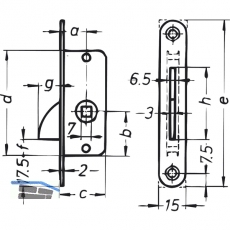 Einstemmzunge mit Schlieblech, DM 10 mm, eckig, Stahl verzinkt