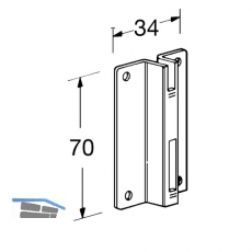 Classic Einzelhalterung 10005, 34x70, Stahl, wei-alu (RAL 9006)