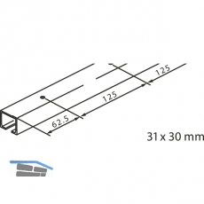 Laufschiene GM fr Deckenmontage EKU-PORTA 100-GH 2500 mm, silber eloxiert